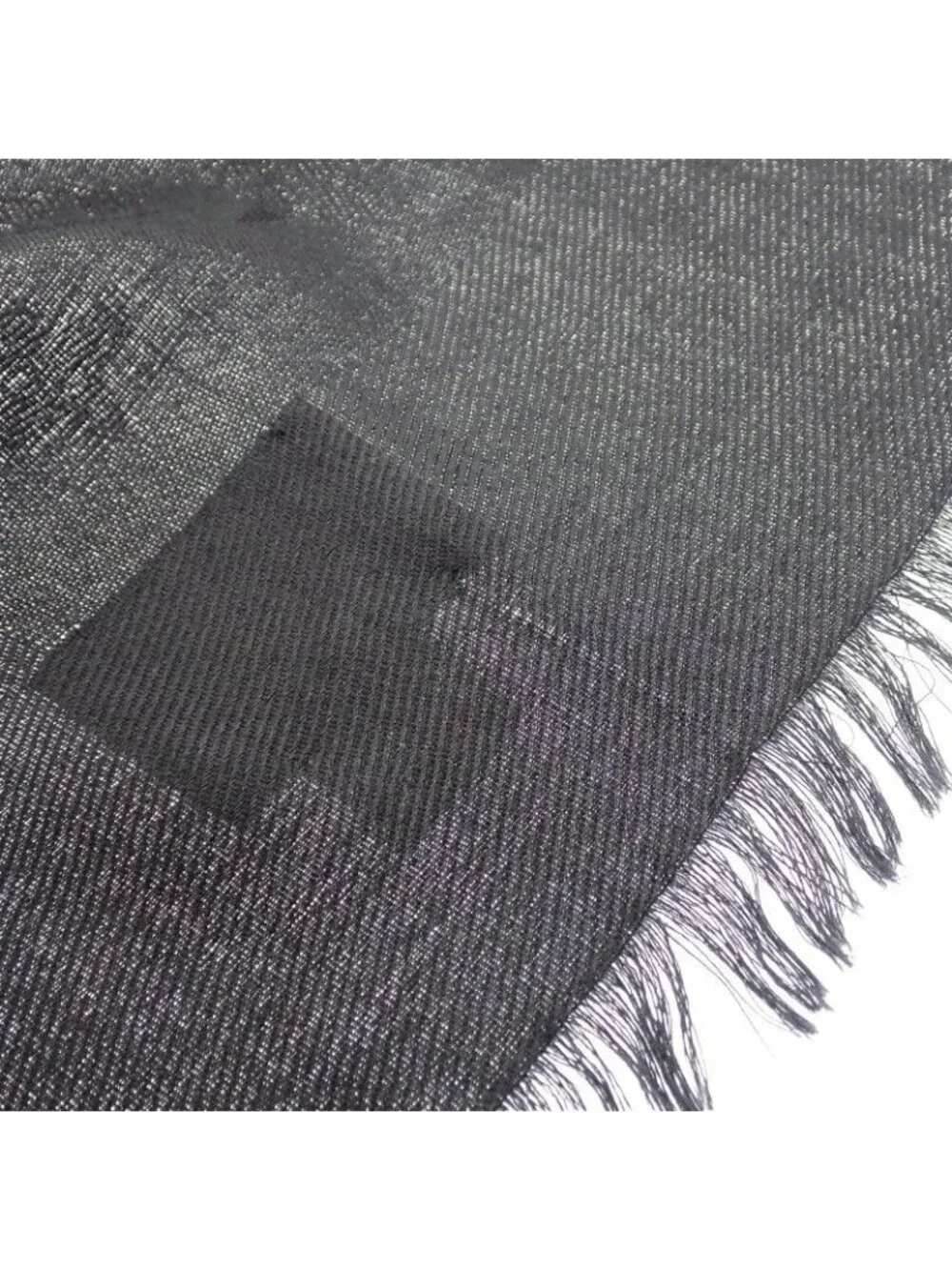 Louis Vuitton Shawl Monogram Wool Silk Black Scarf